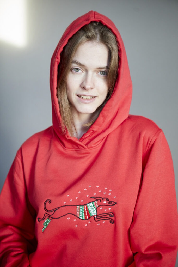 Whippet czerwona świąteczny
