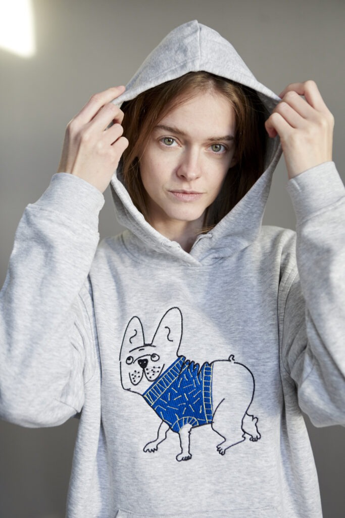 Buldog szara bluza